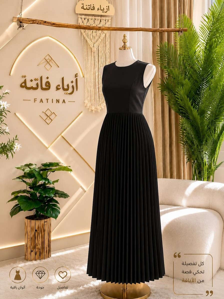 🖊️ االــخـــــــاامــة (: 
كريب الروزالين ) :- هو احد انواع الاقمشة الممتازة الي ماسكة نفسها وماتلزك ؏ــلى الجسم ولا يخيل وميحتاج الى كوي بس شي بسيط

ازياء فاتنة 
اختيار الفاتنات 
فستان المحجبات من ماركة فاتنة 
قطعة رح تعيد ترتيب ڪُـل ملابسنا 
الفستان البليسية اللطيف 
• ⁠فصال مرتب ؏ الجسم 
• طول الفستان 165 سم 
• االــخـــــــاامــة معتمة محتشمة 

الالوان (: 
الابيض 
الرصاصي
النيلي 
الاسود 
الزيتوني 
والقهوائي
يعني 6 الوان اساسية 
___________________________ 
🖊️ االــخـــــــاامــة (: 
كريب الروزالين ) :- هو احد انواع الاقمشة الممتازة الي ماسكة نفسها وماتلزك ؏ــلى الجسم ولا يخيل وميحتاج الى كوي
___________________________ 
القياسات عادية وخاصة 

القياس العادي ):- 
🌱قياس 1/2:- 
تلبس وزن من 70 الى 85 كــــيـلـو ⚖️ 
يعني يلبس قياس. 42 .  44 .  46 . 

القياس الخاص ):- 
🌱قياس 3/4:- 
تلبس وزن من 90 الى 120 كــــيـلـو ⚖️ 
يعني يلبس قياس. 48.  50.  52.  54 
___________________________ 
سـ✿ـــعـــر  الفستان بـــ 50 الفــــﮯ 
________________________________ 
مع الهاينك  هدية 🎁 

للحجز والاستفسار المراسلة ؏ــلى الواتساب :- *********** 
او ؏ الرقم الثاني *********** 
او ؏ فــــاتــنــة 2 ← fashion_fatina2
#ازياء_فاتنة

نص مكتوب في الصور:
- ا̍ل̍خ̍ــا̍ام̍ة ۠:)
- كريب الروزالين ) :- هو احد انواع الاقمشة الممتازة الي ماسكة نفسها وماتلزك على الجسم ولا يخيل وميحتاج الى كوي بس شي بسيط
- أزياء فاتنة أزياء فاتنة - F A T I N A - كل تفصيلة تحكي قصة من الأناقة تفاصيل جودة ألوان راقية
- أزياء فاتنة أزياء فاتنة - F A T I N A - ألوان راقية جودة تفاصيل كل تفصيلة تحكي قصة من الأتاقة