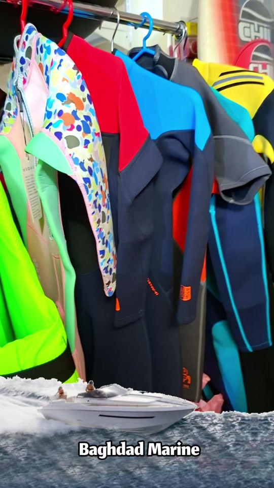 Wetsuit for Kids available now in our showroom  بدلات الرياضات المائية متوفره لدينا الان اي سؤال أو استفسار تفضلو لزيارتنا أو الاتصال بنا  #Wetsuit #watersport #baghdadmarine #سباحه #غوص 

نص مكتوب في الصور:
- Baghdad Marine