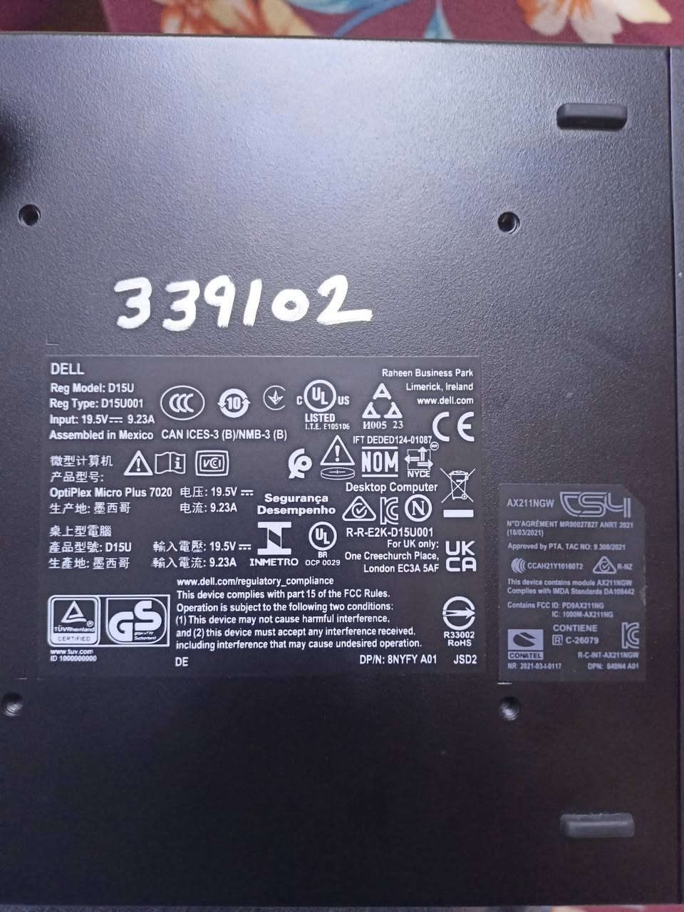 السلام عليكم 
مني كيس DELL كوراي 7i مستخدم قليل جدا نضافة 100% مواصفاتة هارد 500 ssd رام 16 DDR  بلوتوث واي فاي مخارج شاشة عدد 3 منفذ تب سي ومخارج USP C وهواية مواصفات وياهة كيبل شاشة وشاحنة فقط السعر 150 قفل مكاني الحسينية مال الراشدية  لايوجد توصيل ***********

نص مكتوب في الصور:
- بحث
- شوف المنتجات
- ديل
- جهاز كمبيوتر صغير Opti 7020 MFF بمعالج Core i7 14700T/ذاكرة وصول عشوائي 16 جيجابايت DDR5/...
- 3.6 | تقييمات العلامة التجارية
- DELL OPTIPLEX 700
- مشاهدة
- DELL OptiPlex 7000
- Micro - Unboxing &...
- %٩٣ 3:21 System اليوم ٣:٠٩ م ion about your computer poration. All rights reserved. Intel(R) Core(TM) i7-14700 2.11 GHz (2 process 16.0 GB (15.7 GB usable) 64-bit Operating System, x64-based processor No Pen or Touch Input is available for this Displa , and workgroup settings DESKTOP-1BT8ROH DESKTOP-1BT8ROH WORKGROUP net to activate Windows. Read the Microsoft Software L 811-95460-AAOEM المزيد حذف تحرير المفضلة مشاركة
- Input
- formation about the DirectX components and drivers installed on your sys
- ousing the problem, click the appropriate tab above. Otherwise, you can c
- .
- Current Date/Time: Tuesday, September 22, 2026, 3:14:28 PM
- Computer Name: DESKTOP-1BT8ROH
- Operating System: Windows 10 Pro 64-bit (10.0, Build 16299)
- Language: English (Regional Setting: English)
- System Manufacturer: Dell Inc.
- System Model: OptiPlex Micro Plus 7020
- BIOS: 1.23.1
- Processor: Intel(R) Core(TM) i7-14700 (28 CPUs), ~2.1GH
- Memory: 16384MB RAM
- Page file: 1927MB used, 17087MB available
- DirectX Version: DirectX 12
- | signatures
- DxDiag 10.00.16299.0015 64-bit Unicode Cop
- Next Page
- Save All I