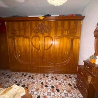 غرفة نوم خشب • نظافة ٩٥٪ • فرشة جديدة