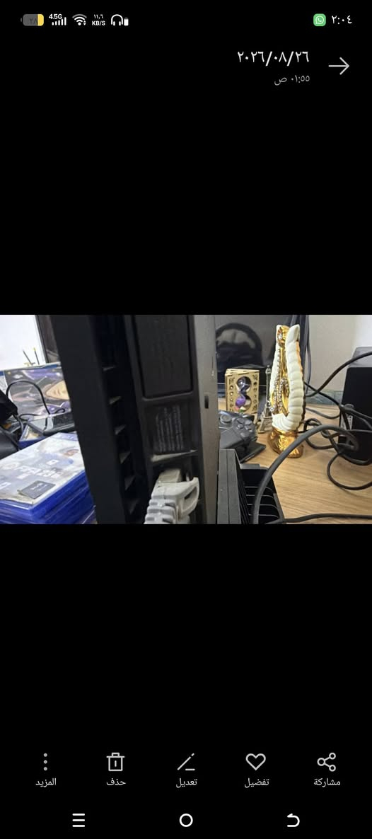 سلام وعليكم
بلي فور سلم 1تيره + هارد اضافي  500gb
ما مفتوح  نضافه 90‎%‎ ملحقات البلي  3 يدات ثنين تجاري وحده اصلي اضافه قاعده للبلي وللقراص   ويا  6 اقراص 
GTA5 
GOD OF WAR
 GRAN TURISMO sport 
FIFA 23 
THE CREW 2 عربي
FIFA 20
متوفر توصيل داخل بغداد 
للأستفسار ***********
