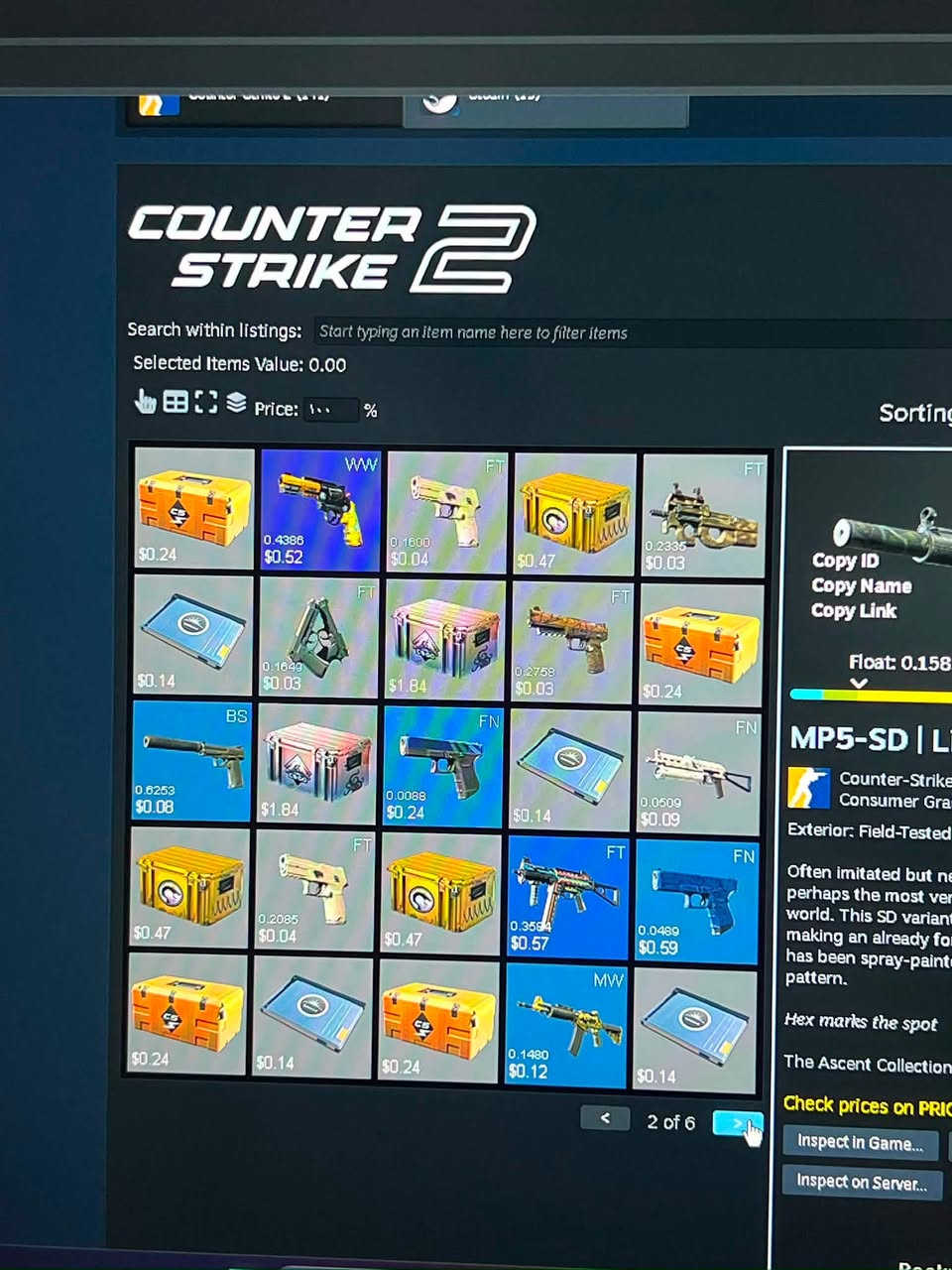 السلام عليكم شباب عندي هاي ال انفتوري مال cs2 للبيع بل ستيم ماركت تسوه 300$
سعر البيع هنا 280$ وبيها مجال اخوان للتواصل : ***********
