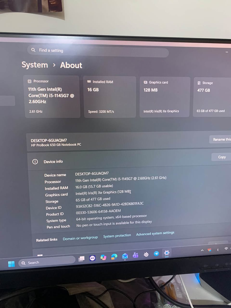 HP ProBook 650 G8 • i5-1145G7 • رام 16GB