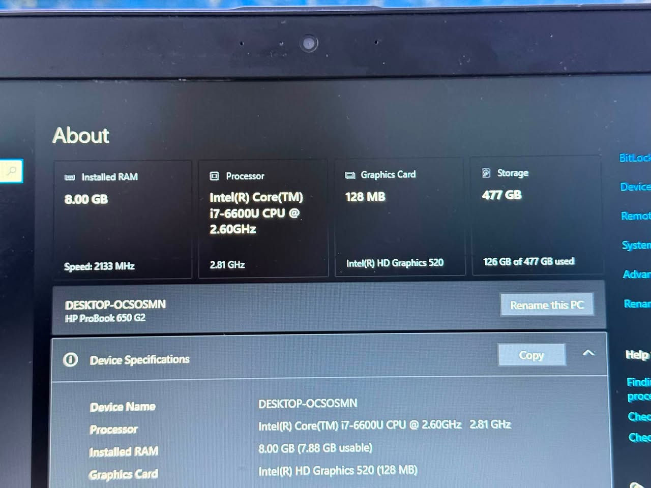 للبيع | HP ProBook 650 G2
لابتوب HP ProBook 650 G2 بحالة نظيفة ، مناسب للدراسة والعمل والمحاسبة والبرامج اليومية

🔹 المعالج: i7-6600U 

🔹 الجيل: السادس

🔹 الرام: 8GB

🔹 التخزين: SSD 500GB ⚡

🔹 كرت الشاشة: Intel HD Graphics 520

🔹 الشاشة: 15.6 إنچ

💰 السعر: 200 الف دينار عراقي غير قابل للتفاوض قفل

📩 للاستفسار والتواصل: خاص او واتساب ***********
