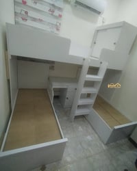 نعلن عن استلام طلبية زبون لتصميم وتنفيذ غرفتي نوم بثلاثة أسرة، بمقاس 2...