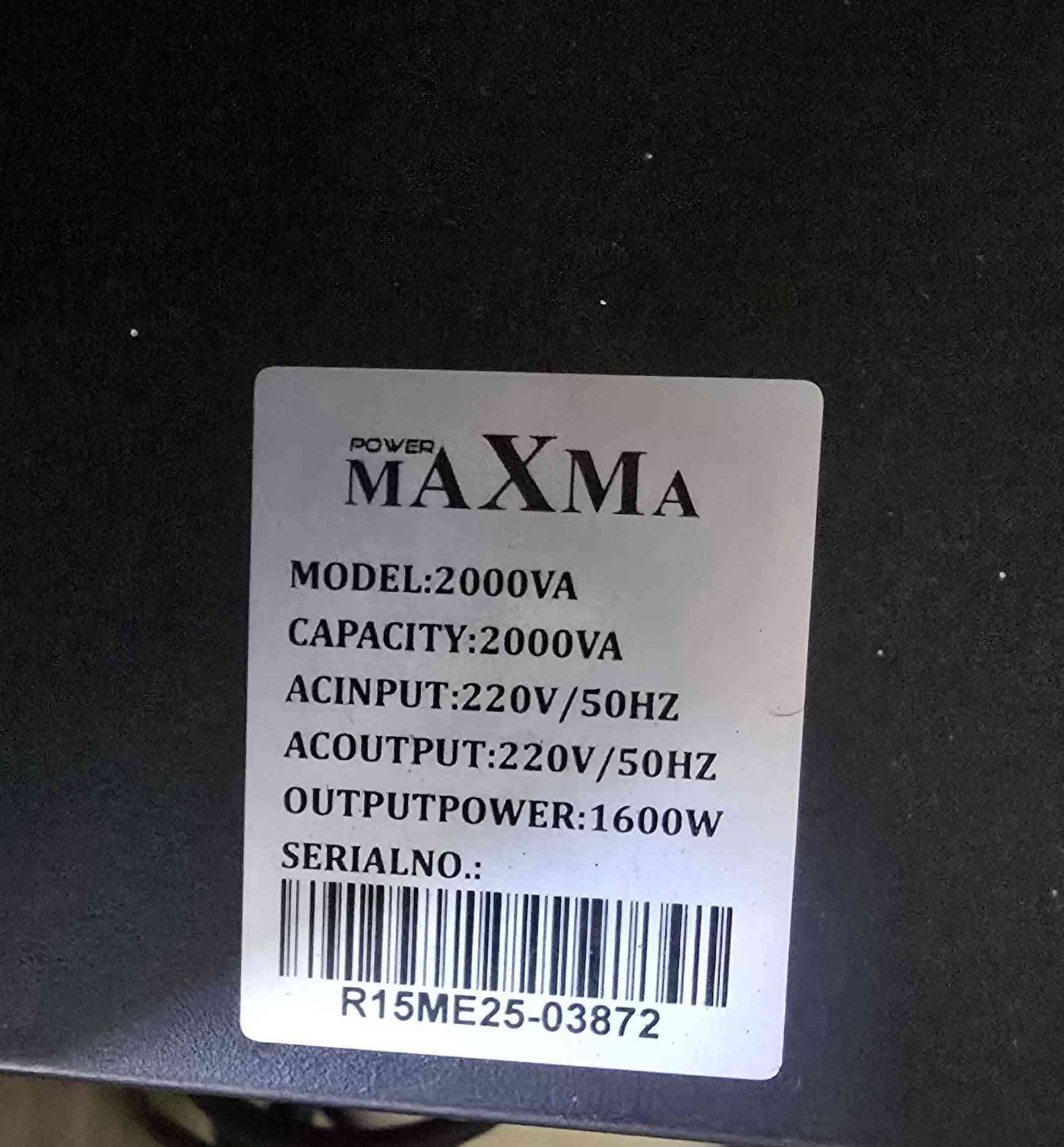 ادمن وافق Ups Maxma يوبي اس مستخدم 4 أشهر للبيع
2KV 1600W 
السعر 190 الف 
***********
