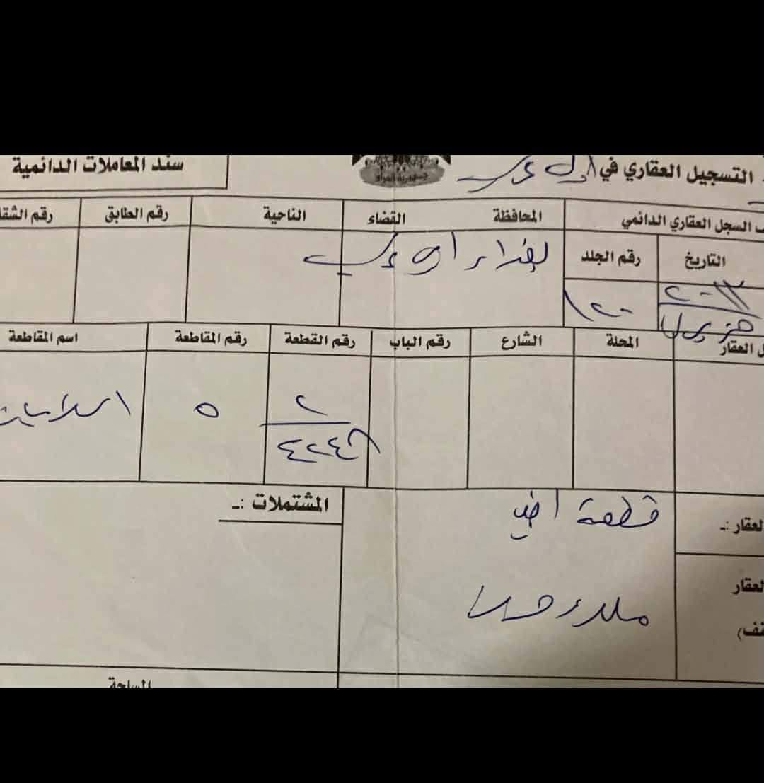 قطعة ارض للبيع المساحة 200 متر على شارع الضغط سند طابو صرف  السعر ٧٠  باسمي ***********
