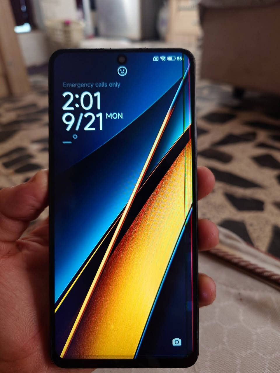 السلام عليكم
POCO X6PRO
512/16 
مبدل شاشة اصلية لكن مكسورة 
180 وبي مجال بسيط 
***********
