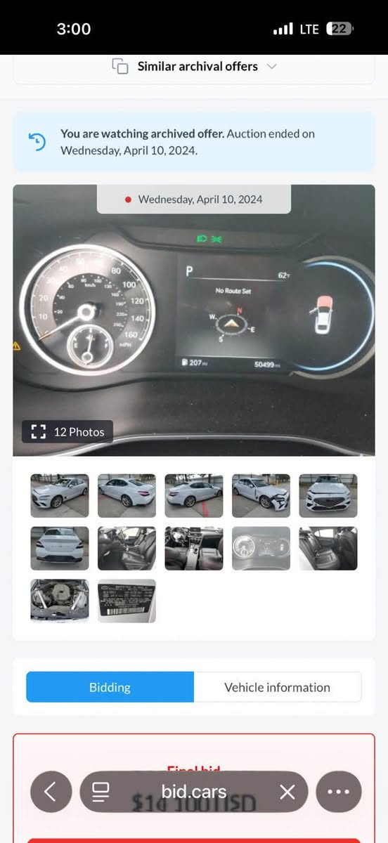 موديل2022
ماشية 58مايل 
لون اسموك  

مكينة الفين توربو🚀

دفع خلفي المرغوب اكسل

فئت السيارة بووس

رادار امامي خلفي وجوانب

كسن تدفئة

السيارة ماشية7 مايل بل عراق بس  كلة مشي امريكا ايرباك  ستيرن ورجل راجع سستم 

 حادث السيارة يخبل الضرر دعامية وجاملغ  وهنا انطخت عندي ضرر بسيط وسويته احلة من قبل 

السيارة بحالة جداً جيدة  

5 اوضاع قيادة وبعد هواي موصافات مذاكرهن

السيارة مصروف عليهة عليهة اضافات

الاضافات

عليهة داون بايب 

سستم اكزوز 

شوتة برفورمنس 

برمجة  ببكورن ولحية

في حال ردت ترجع السيارة بلاد غراضهة موجودة

مكاني بغداد
 سعرها 205 وبيه مجال بسيط 
***********

نص مكتوب في الصور:
- 3:00 LTE 22 Similar archival offers You are watching archived offer. Auction ended on Wednesday, April 10, 2024. Wednesday, April 10, 2024 12 Photos Bidding Vehicle information bid.cars $14 100 USD
- 34719495X