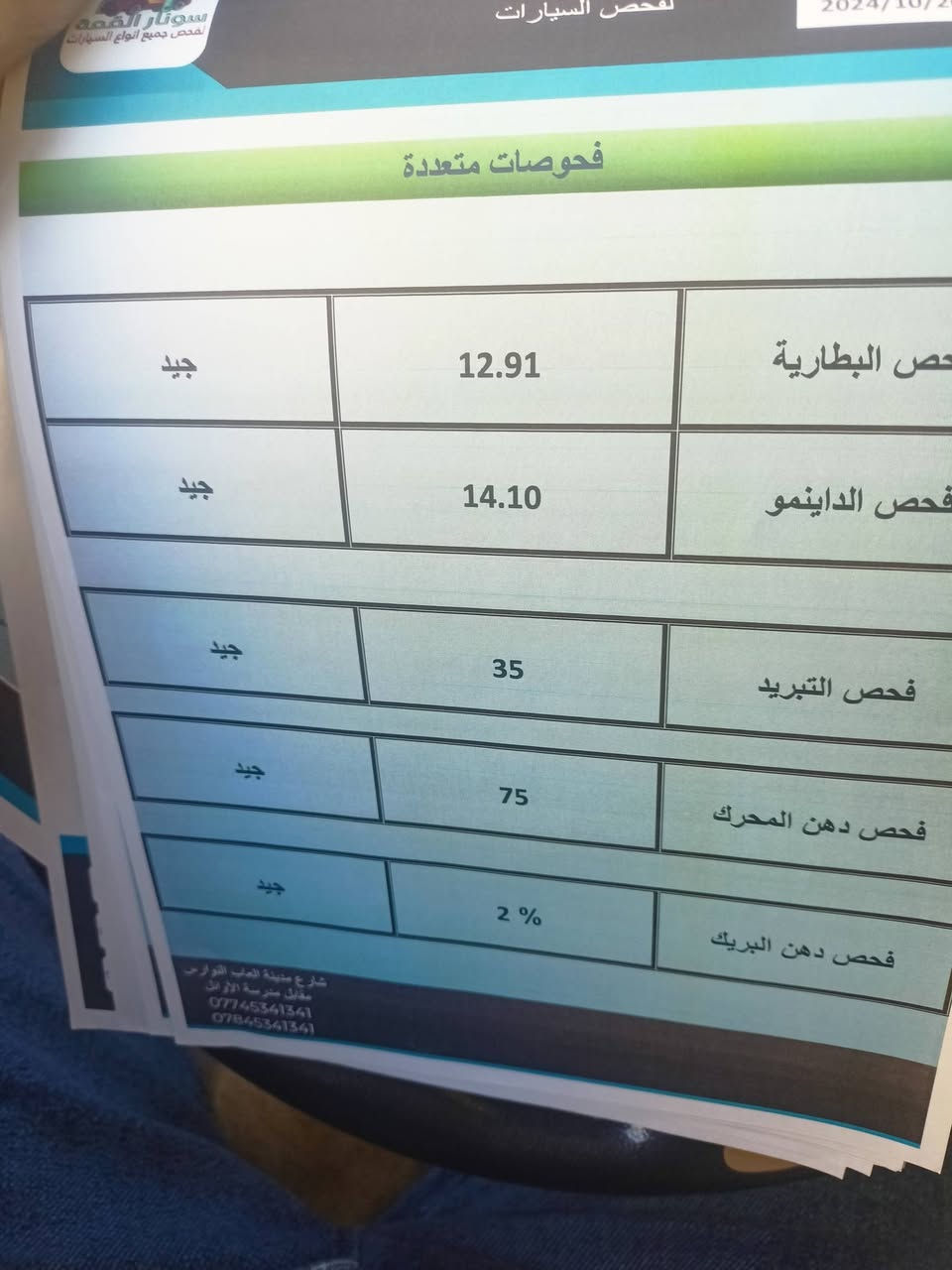 السلام عليكم ورحمة الله اخوان سوناتا مديل 2013 امريكي حداديه وكير مكينه تبريد و بيها منضومه غاز سياره اقتصاديه لايت زنون السعر 87 بيها مجال بسيط  وترهم مراوس حسب قناعه مكانها كربلاء السونار مرفق ضمن الصور ***********
