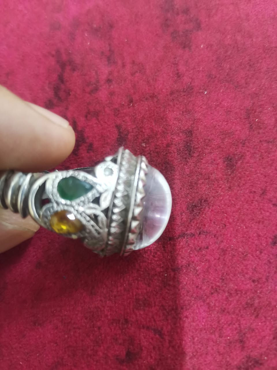 #محبس صياغة يديوية ثقيل 
در صافي مرصع بالياقوت
السعر ١٠٠ للاتصال/ *********** واتساب
