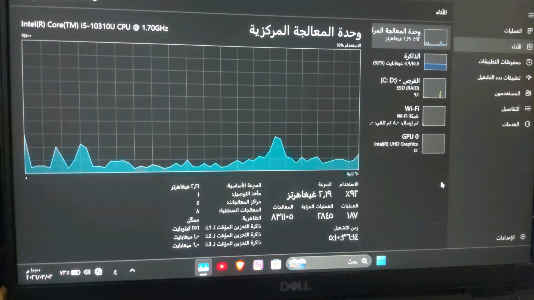 لابتوب dell latitude رام 16 هارد 256ssd حجم الشاشه 14 خلله بسيط من اشغله بس على البطاريه يكول خطأ ومن اشغله على الشاحنه يشتغل طبيعي والبطارية شغاله تضل 3ساعات رايده ب325