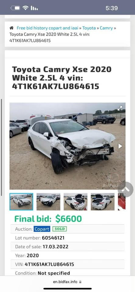 السلام عليكم
كامري 2020xseبدون بلاص(السعر168$)
الضرر بنيد وجاملغ-محرك كيرر شرط 
تبريد ثلج ❄️ ماشيه 100ميل حقيقي
سنوية الى 2029شرط التحويل والغرامه
مكانهاا بيجي ***********بيع نقد فقط 
اعتذر من الوعده والقصاط
