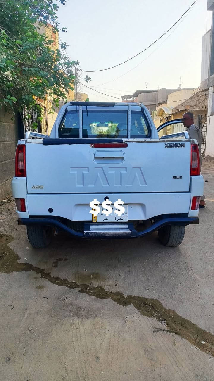 بيكم تاتا  موديل 2015
سعر 65 ورقة وبيها مجال
بنزين
2.1 لتر — 2092 cc
4 سلندر، 16 صمام
135 حصان
195 نيوتن.متر
قير عادي 5 سرعات
دفع خلفي 4×2
دبل كاب
خزان وقود 65 لتر
رقم بصرة 
سيارة نظيفة
***********

نص مكتوب في الصور:
- $$$