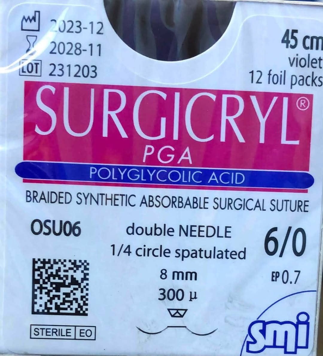 🔹 الدقة تبدأ من اختيار الخيط المناسب 🔹
نوفر لكم خيوط  فيكرل SURGICRYL PGA المخصصة لجراحات العيون بجودة عالية واعتمادية مضمونة.
✅ قياس 6/0
✅ قياس 7/0
✅ مفحوصة وجاهزة للتجهيز الفوري
✅ مناسبة للإجراءات الجراحية الدقيقة
لأن نجاح الجراحة يبدأ من تفاصيلها الصغيرة، اختر الخيوط التي تمنحك الثقة والأداء المطلوب.
📍 مكتب شريان للمستلزمات الطبية
📞 واتساب: ***********
العنوان /باب  المعظم تقاطع الصرافية عمارة الجوهرة ،مكتب شريان

نص مكتوب في الصور:
- لدينا خيوط فيكرل بلجيكي للعيون قياسات 6/0,7/0 مفحوصة جودة بلجيكية معتمدة أداء دقيق وثبات عالي مثالية لجراحات العيون الدقيقة تعقيم معتمد وتغليف آمن امتصاص مثالي وفق الجدول الزمني عقد آمنة وانسيابية عالية أقل تهيج لأنسجة العين منتج طبي موثوق 100% اختيار الأطباء المحترفين لجراحات العيون الدقيقة
- لدينا خيوط فيكرل للعيون قياسات 6/0، 7/0 بلجيكي شركة Smi
- يتوفر لدينا فيكرل خيوط عيون دبل نيدل قياس 6/0 نوعية ممتازة شركة B Braun