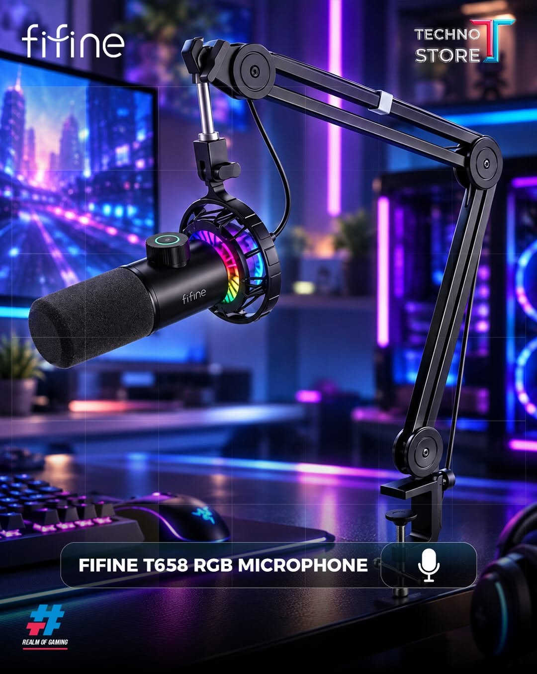 🎙 صوتك يستاهل يكون أوضح! 🔥

مع مايكات FIFINE، خلي صوتك يطلع بجودة احترافية — سواء للـGaming 🎮، الستريمنگ 🎥، البودكاست 🎙 أو صناعة المحتوى.
✨ صوت واضح ونقي

🎧 جودة احترافية

🌈 RGB بإطلالة Gaming

🔌 سهلة الاستخدام والتوصيل
FIFINE — خلّي صوتك يحچي عنك. 🎙🔥

📦❤️‍🔥توجد خدمه توصيل داخل بغداد والمحافظات ❤️‍🔥📦

✅‌‎الموزع المعتمد لشركه فونكو بالعراق
✅‌‎موزع معتمد لبطاقات يوغي بالعراق

‌‎1️⃣الفرع الاول
بغداد - الكاظمية - شارع اكد
***********

‌‎2️⃣الفرع الثاني
بغداد - شارع الصناعة - قرب شركة النبع
***********
***********⁩l

نص مكتوب في الصور:
- fifine TECHNO STORE REALM OF GAMING FIFINE AMPLIGAME AM6
- fifine TECHNO STORE FIFINE AM8 DYNAMIC MICROPHONE REALM OF GAMING
- fifine TECHNO STORE FIFINE K688 DYNAMIC MICROPHONE REALM OF GAMING
- fifine TECHNO STORE FIFINE AM8 STREAMING MICROPHONE REALM OF GAMING
- fifine TECHNO STORE FIFINE T658 RGB MICROPHONE REALM OF GAMING
- fifine TECHNO STORE FIFINE A6T USB GAMING MICROPHONE REALM OF GAMING
- fifine TECHNO STORE REALM OF GAMING FIFINE BM38 RGB MICROPHONE ARM
