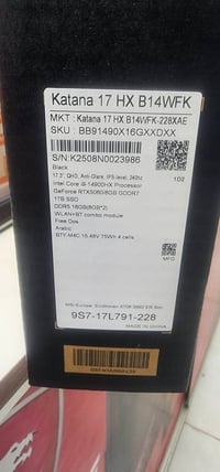MSI Katana 17 • i9-14900HX • RTX 5060
