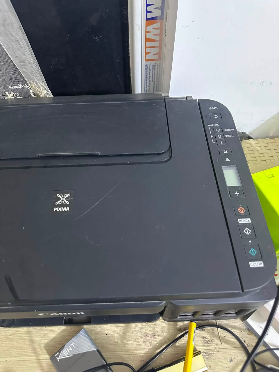 طابعة ملون كانون G3411 نضيفة اي خلل او مشكلة مابيهة كلشي شغال طباعة سكنر استنساخ ابيض اسود جاهزة تجي تفحص وتاخذهة . 
السعر ٧٠ الف
للاستفسار واتس اب ***********
العنوان بغداد شهداء البياع
