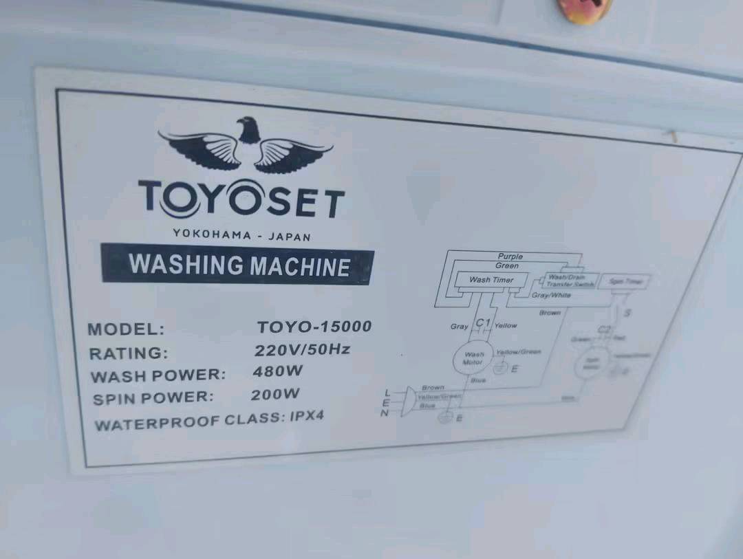 غسالة تويو سيت Toyoset جديدة ما مستعلمة للبيع 🌸
الموديل: TOYO-15000
غسالة حوضين غسيل وعصر 220V / 50Hz.
نظيفة من كل ناحية
السعر: 170 ألف دينار 
للاستفسار مراسلة الصفحة أو الواتساب ***********