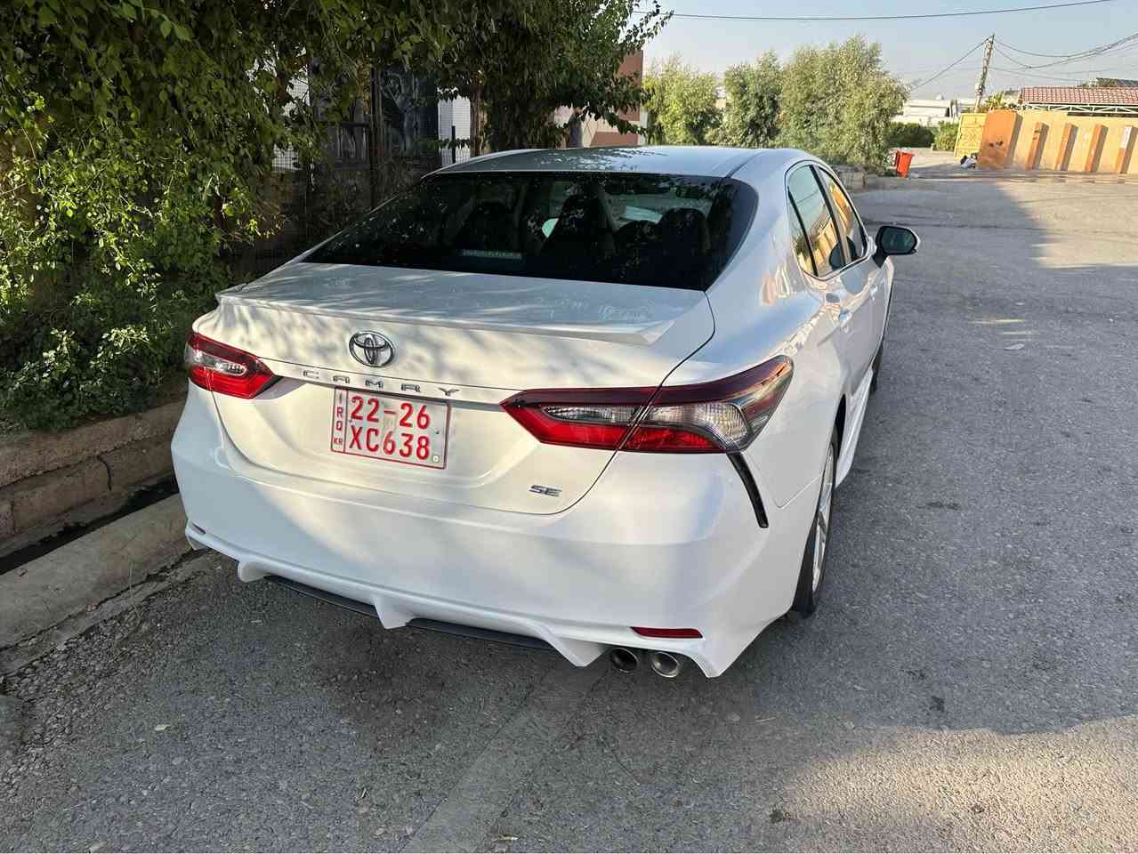 كامري ٢٠٢٤ se كلين بدون صبغ
محرك ٢٥٠٠ بنزين اربعة سلندر 
مواصفات رادار كشنات تدفئة وكهرباء 
شاشة كاربلاي تحديد مسار 
سيارة بدون صبغ بدون تعديل بدون ارباك فقط مبدل قبغ جنطة بلادي نفس لون 
لون ابيض ثلجي 
دخول جديد تترقم اربيل دهوك سليمانية 
مكان اربيل *********** أربيل, العراق
