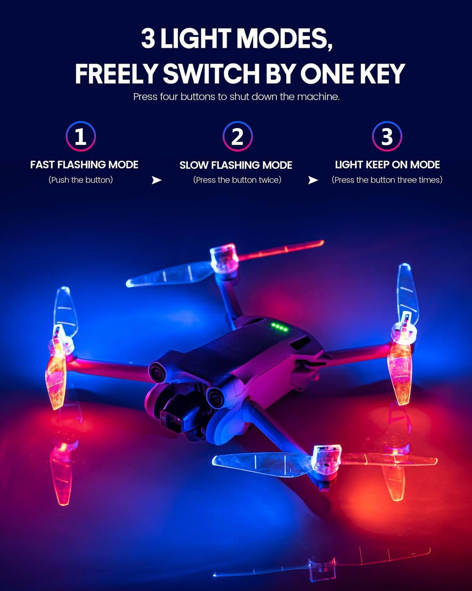 اهل الادرونات وخاصه جماعة Dji
اربع ريش شحن ☑️ 
مودات اضاءه متنوعه ☑️
جديد غير مستعمل ☑️
كامل الملحقات 🎁
سعرها غالي بل شركه 🙂👇🏻تابعوا

على اول تم (30)الف
للتواصل 📞***********
يوجد توصيل 🚕

فضلا وليس أمرا متابعه 🙏🏻

نص مكتوب في الصور:
- 3 LIGHT MODES, FREELY SWITCH BY ONE KEY Press four buttons to shut down the machine. 1 FAST FLASHING MODE (Push the button) 2 SLOW FLASHING MODE (Press the button twice) 3 LIGHT KEEP ON MODE (Press the button three times)
- COOL LIGHT
- The propeller was designed for DJI Air 3. It can make you Air 3 even more brilliant and cool.
- LED colors are orange color and blue color, purple color is appear on propeller during of working.
- 3 LIGHT MODES, FREELY SWITCH BY ONE KEY 1 FAST FLASHING MODE (Push the button) 2 SLOW FLASHING MODE (Press the button twice) 3 LIGHT KEEP ON MODE (Press the button three times)
- مروحة طائرة بدون طيار للتحليق الليلي مزودة بحلقات إضاءة LED وشفرات مجداف لطائرة 3 DJI AIR (1063) فاشيشو 99.3% إيجابي رسالة 63.34 دولار أسترالي للوحدة عرض وفر 8.64 دولار أسترالي (خصم السعر 71.98 دولار أسترالي، كان 12% عرض أفضل في انتظارك حمل التطبيق (4 أشهر فأكثر) يحصل