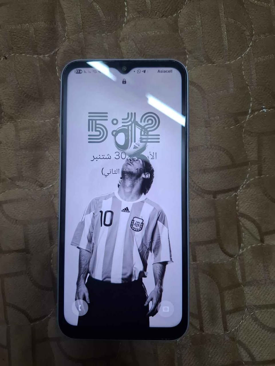 عندي سامسونج A14 بحاله الشركه مامستبدل بي اي شي و شاشته مابيها لا فطر و لاكسر و مجرد شخوط بسيطه بالشاصي مال استعمال بالكفر و الجهاز امانته الله ماداخل صيانه ابد و ييجي ويا كيبل و كفر ذاكرته 128 سعره 100 قفل قفل مكاني بغداد حي العامل بغداد, العراق

نص مكتوب في الصور:
- حول الهاتف JAFAR الخاص بـ A14 إعادة تسمية اسم المنتج Galaxy A14 اسم الطراز SM-A145F/DS الرقم التسلسلي RF8W70JJ6GR SIM 2 رقم الهاتف غير معروف الشبكة zain IQ IMEI 1 357689180242934 SIM 1 رقم الهاتف +9647726788489 الشبكة Asiacell IMEI 2 359524960242937 معلومات الحالة