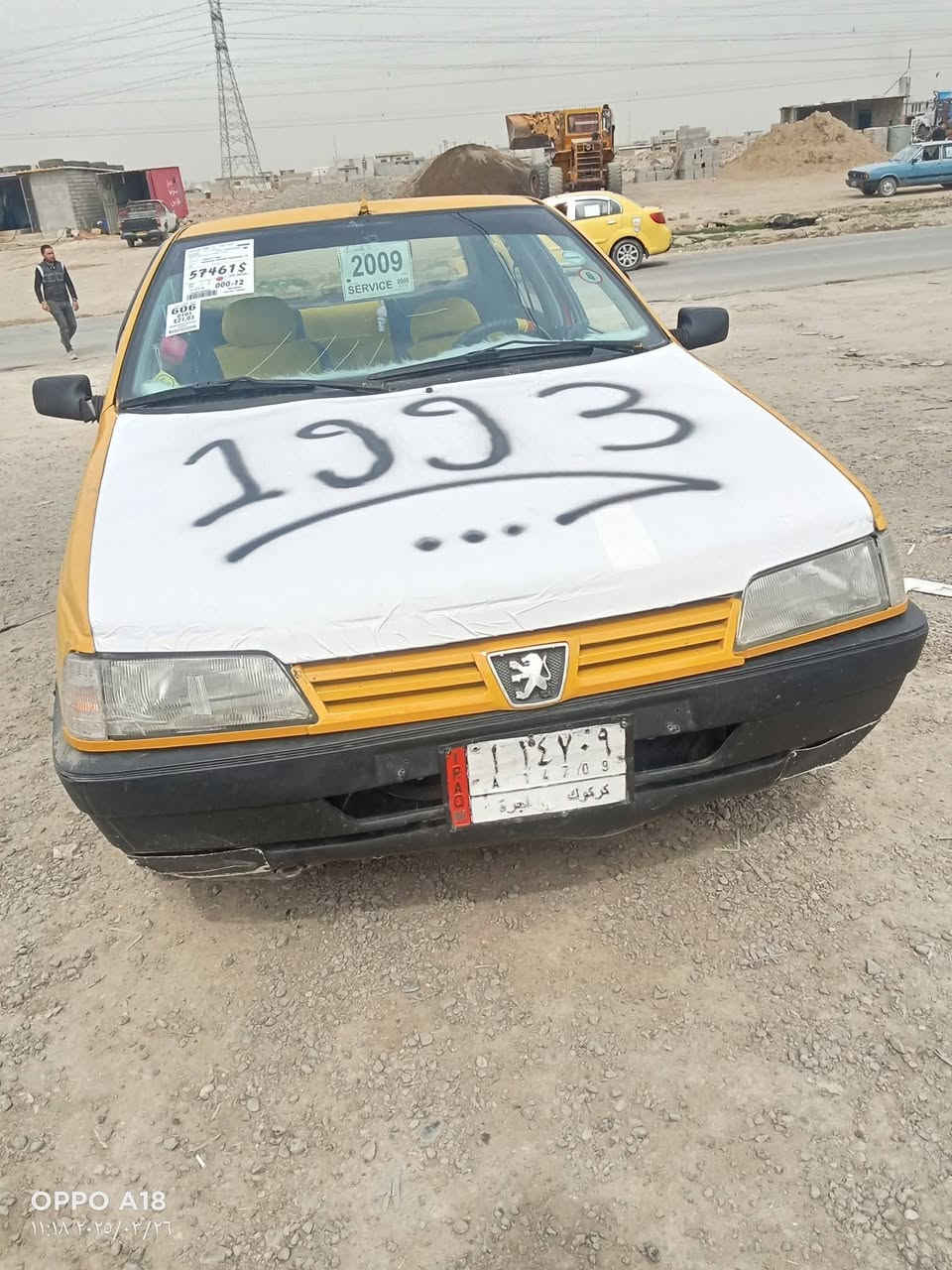 بيجو للبيع موديل 1993 رقم كركوك مشروع وطني عليها هيا 400 ألف غرامات صفر شرط الوكاله والتحويل السعر 18 وبيها مجال مكان سياره موصل الأيمن العبور.    اتصل عل رقم ***********
