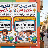 تدريس خصوصي • ابتدائي ومتوسط • الحريه شارع الكروان