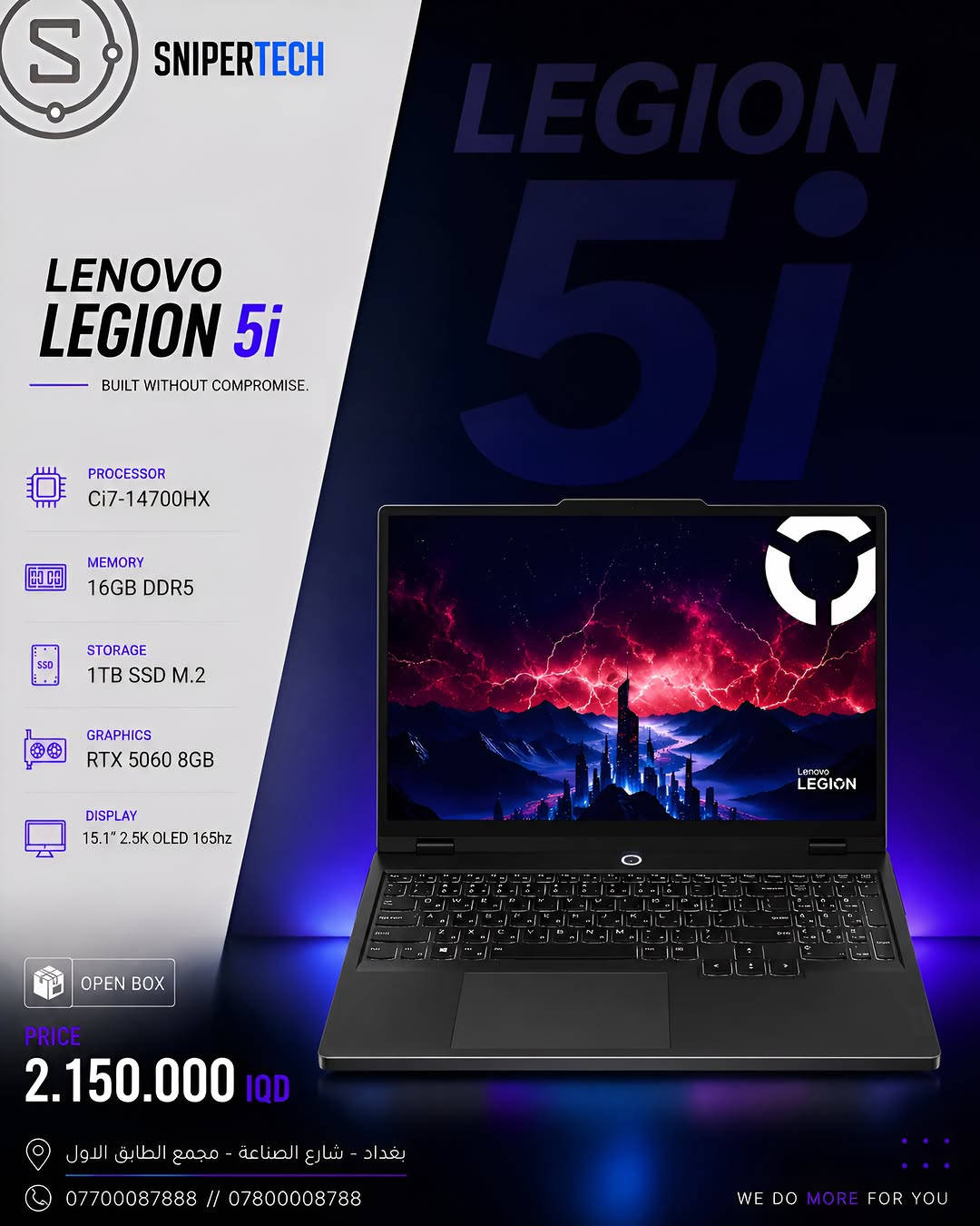 🔥 العيار الثقيل وصل 

نخبة من أقوى لابتوبات و PC الـ GAMING
مخصصة للـ Gamers المحترفين، صناع المحتوى، المصممين، المهندسين ومحترفي الـ3D والرندر.

قوة استثنائية • أداء شرس • بدون تنازلات

للي شغله ولعبه يحتاج وحش. 🔥

SNIPER | WE DO MORE FOR YOU

📍بغداد - شارع الصناعة - مجمع النعمان الطابق الاول
 
***********
***********⁩⁩
