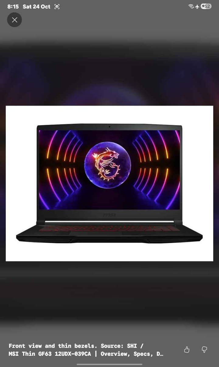 MSI GF63 • RTX 3050 6GB • جديد مختوم