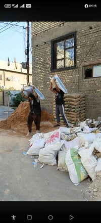 تصعيد مواد بناء • رمل • اسمنت