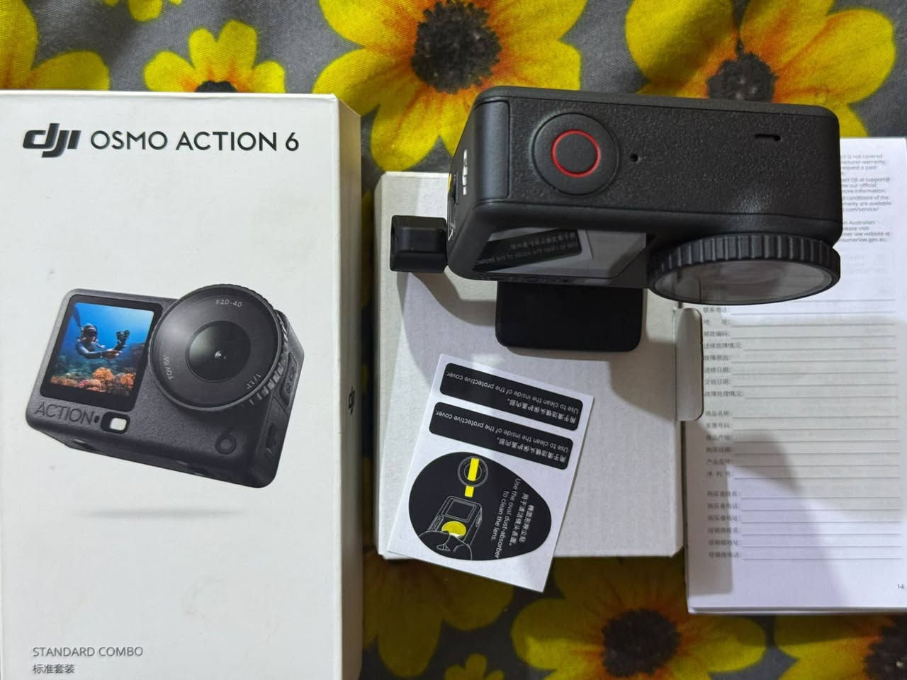 كامرة DJI OSMO ACTION 6 4K كاملة
مفتوحة فقط من كارتون على كيد تجربة 
المكان بغداد الكاظمية 
السعر ٥٠٠ بدون عملة
لا يتوفر توصيل اعتذر 
التواصل على خاص او رقم هاتف ***********
