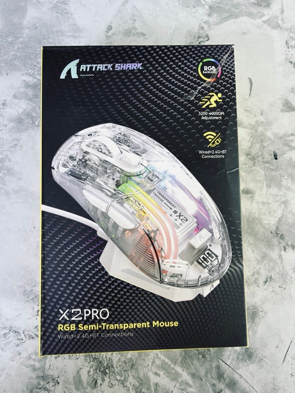 كومبو شفاف • ماوس Attack Shark X2 Pro • كيبورد Redragon Fizz