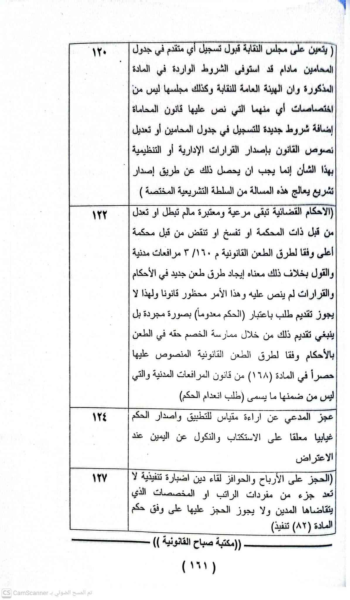 القرارات التمييزية المنقوضة 
للحجز والتوصيل مراسلتنا على الخاص 
يوجد لدينا توصيل جميع المحافظات

نص مكتوب في الصور:
- ١٢٨ (استقر عليه قضاء هذه المحكمة انه في حالة حصول اعتراض على حكم غيابي ووجدت المحكمة أنها غير مختصة بنظر الدعوى سواء كان من تلقاء نفسها في الاختصاص النوعي أو بناء على طعن المعترض في الاختصاص المكاني فإنها تقرر إبطال الحكم الغيابي ورد الدعوى من جهة الاختصاص ولا تجوز الإحالة في المرحلة الاعتراضية) ١٣٠ ( قانون المرور الملغي رقم ١٦ لسنة ٢٠٠٤ والذي أبرم العقد وقت نفاذة وقانون المرور النافذ رقم ٨ لسنة ٢٠١٩ قد حددا آلية استيفاء الغرامات والجهات المستحقة لها ومقدار الغرامة حسب نوع المخالفة ولم يرد في القانونين حق لأي جهة باستيفاء غرامة غير ما هو محدد فيهما وكذلك عدم جواز تقييد مبالغ الغرامات لغير الجهات الواردة في القانونين وحيث أنه لا يجوز فرض أو جباية أو تعديل مبلغ أي غرامة إلا بقانون وبالتالي يكون العقد المبرم بين الطرفين باطل قانوناً لبطلان محله وحيث أن العقد الباطل لا يلحقه الفسخ ولا يبنى عليه حكم بالتعويض) ١٣٣ ( تصدي المحكمة الإدارية العليا لموضوع النزاع وفقاً لأحكام المادة (٢١٤) من قانون المرافعات جعلها محكمة موضوع وليست محكمة رقابة وبهذا يكون الحكم الصادر فيها يصلح محلا للترجيح مع حكم آخر وما يصدق على قرار المحكمة الإدارية العليا يصدق أيضاً على قرار مجلس تدقيق قضايا المتقاعدين الذي ينعقد برناسة قاضي من مجلس القضاء الأعلى وقراراته يتم الطعن بها أمام محكمة التمييز الاتحادية من قبل ذوي العلاقة ويكون القرار بنتيجة الطعن باتا وبهذا يكون قرار المجلس بمثابة حكم قضائي) ((مكتبة صباح القانونية )) (١٦٢) تم المسح الضوئي بـ CS CamScanner
