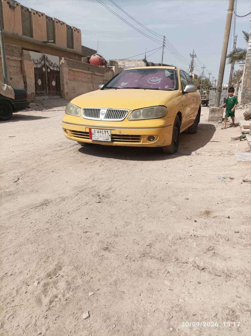 السلام عليكم نيسان صني ياباني موديل 2005 بيع او مراوس السياره بسمي تريد وكالاه أو مدور سياره مكينه كير مكفولات سياره تخم تاير جديد باتري جديد حداد 100/75 سياره تبريد الكبريسر وكف أو لطش سعر السياره 57 بيها مجال التواصل على الرقم *********** مكان السياره البصره

نص مكتوب في الصور:
- 30/09/2026 13:17