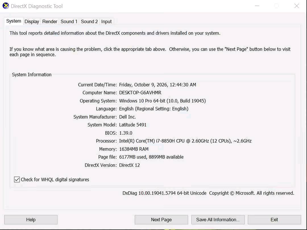 Dell Latitude 5491 • i7-8850H • رام 16GB