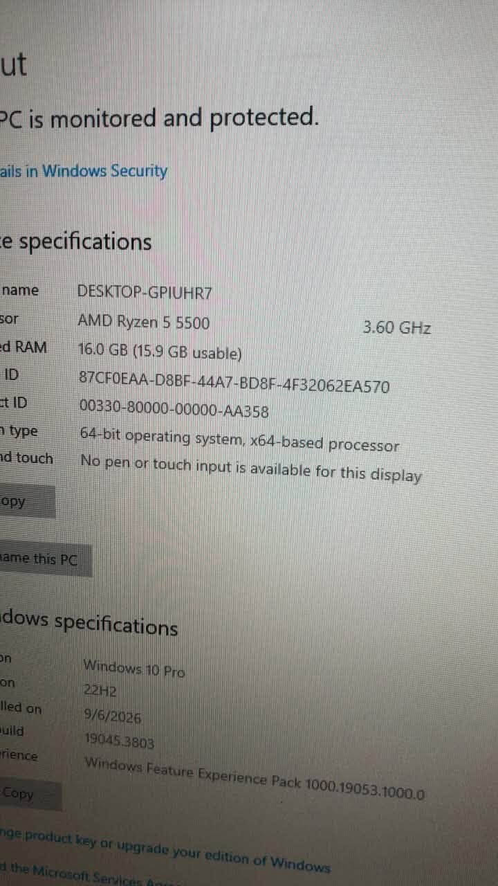 السلام عليكم 🌹

كيس للبيع 

المعالج : r5 5500 

البورد : B450 GALAX 

الرامات : 16G 2*8 3200 

الكارت : RX6600 RADEON XFX  8G 

البورد سبلاي : 700 واط ماركة aigo 

الهارد : SSD240g 

الكيس : ياخذ 6 فانات atx 

ضمان يومين اي خلل ترجع 🌹

السعر 635 الف 

مكاني بغداد المشتل 
***********
