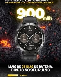 کوردی/
⌚️ Carbon One Max – زیرەک‌کاتژمێرێکی ستایلیش و پڕ لە تایبەتمەندی!
✨ ئەگەر بەدوای کاتژمێرێکی جوان، شاشەی ڕوون و باتریی بەهێز دەگەڕێیت، Carbon One Max هەڵبژاردەیەکی باشە.
🔹 شاشە: 1.43" AMOLED بە کوالێتی بەرز
🔋 باتری:(900 mAh) تا نزیکەی 30 ڕۆژ بەکارهێنان
💧 بەرگری لە ئاو: 1ATM – بۆ باران و پاشەڕۆژ/ئاوی کەم، بەڵام بۆ مەلەوانی و ئاوی قووڵ نییە
📞 پەیوەندی: Bluetooth Calling
🔔 ئاگادارکردنەوەکان: WhatsApp، پەیوەندییەکان و ئەپەکانی تر
🏃 وەرزش: زیاتر لە 100 مۆدی وەرزشی
❤️ تەندروستی: چاودێری دڵ و هەندێک داتای تەندروستی
🧭 ئامرازە دەرەوەییەکان: Compass، Altimeter و Barometric Pressure
🎵 مۆسیقا و کۆنترۆڵی زیرەک
🌤️ دۆخی کەشوهەوا و Smart Notifications
🗣️ Voice Assistant
📱 سیستەمەکان: Android 6.0+ و iOS 9.0+
📲 ئەپ: DaFit
⚠️ تێبینی گرنگ:
❌ GPSی ناوخۆیی/Integrated نییە.
📌 بۆ بەستنەوە و هاوکاتکردنەوە، ئەپی DaFit بەکاربهێنە؛ کاتژمێرەکە ڕاستەوخۆ لە Bluetoothی مۆبایلەوە Pair مەکە.
🚀 دەستپێکردنی یەکەم بەکارهێنان:
1️⃣ کاتژمێرەکە تا 100% شارژ بکە.
2️⃣ ئەپی DaFit دابەزێنە.
3️⃣ Bluetooth و Location چالاک بکە.
4️⃣ لە ناو DaFit، Add Device هەڵبژێرە و One Max پەیوەندیکە.
5️⃣ Notification ـەکانی WhatsApp، Calls و ئەپەکانی تر چالاک بکە.
🔥 Carbon One Max — شێواز + زیرەکی + باتریی درێژخایەن، هەمووی لە یەک کاتژمێر!
.............
العربي/
⌚️ Carbon One Max – ساعة ذكية أنيقة ومليانة مميزات!

✨ إذا تدور على ساعة ذكية بشاشة واضحة، تصميم أنيق وبطارية تدوم لفترة طويلة، Carbon One Max خيار ممتاز.

🔹 الشاشة: AMOLED بحجم 1.43"
🔋 البطارية: (900 mAh) توصل تقريباً إلى 30 يوم حسب الاستخدام
🔋 البطارية: (900 mAh) توصل تقريباً إلى 30 يوم حسب الاستخدام
💧 مقاومة الماء: 1ATM – مناسبة للرذاذ والمطر، لكن مو للسباحة أو الغوص بالماء العميق
📞 المكالمات: Bluetooth Calling
🔔 الإشعارات: WhatsApp، المكالمات والتطبيقات الأخرى
🏃 الرياضة: أكثر من 100 وضع رياضي
❤️ الصحة: متابعة نبضات القلب وبعض بيانات الصحة
🧭 أدوات خارجية: بوصلة، مقياس ارتفاع وضغط جوي
🎵 تحكم بالموسيقى
🌤️ تحديثات الطقس
🔔 Smart Notifications
🗣️ مساعد صوتي
📱 التوافق: Android 6.0+ و iOS 9.0+
📲 التطبيق الرسمي: DaFit

⚠️ ملاحظة مهمة:
❌ الساعة ما بيها GPS مدمج.
📌 للربط والمزامنة استخدم تطبيق DaFit، ولا تربط الساعة مباشرة من قائمة Bluetooth بالموبايل.

🚀 طريقة الاستخدام لأول مرة:

1️⃣ اشحن الساعة إلى 100%.
2️⃣ نزّل تطبيق DaFit من App Store أو Google Play.
3️⃣ فعّل Bluetooth وLocation بالموبايل.
4️⃣ افتح DaFit واضغط إضافة جهاز واختار One Max.
5️⃣ فعّل إشعارات WhatsApp والمكالمات والتطبيقات اللي تحتاجها.
وبطارية
🔥 Carbon One Max — أناقة، مميزات ذكية وبطارية تدوم لفترة طويلة!

نص مكتوب في الصور:
- DISPLAY DE 1.75 AMOLED BATERIA DE LONGA DURAÇÃO + DE 25 DIAS DE USO CONSTRUÇÃO BRUTA, ESTILO INCONFUNDÍVEL O CARBON ONE MAX É FEITO COM MATERIAIS DE ALTA PERFORMANCE: ALUMÍNIO AEROESPACIAL E TITÂNIO. A FUSÃO PERFEITA ENTRE LEVEZA E RESISTÊNCIA. VOCÊ SENTE A DIFERENÇA NO PRIMEIRO TOQUE.
- BATERIA DE LONGA DURAÇÃO + DE 25 DIAS DE USO CONSTRUÇÃO BRUTA, ESTILO INCONFUNDÍVEL O CARBON ONE MAX É FEITO COM MATERIAIS DE ALTA PERFORMANCE: ALUMÍNIO AEROESPACIAL E TITÂNIO. A FUSÃO PERFEITA ENTRE LEVEZA E RESISTÊNCIA. VOCÊ SENTE A DIFERENÇA NO PRIMEIRO TOQUE.
- ROTINA INTENSA OU NA MISSAO MAIS LONGA, O CARBON ONE MAX CONTINUA FIRME COM VOCE. 900 mAh MAIS DE 25 DIAS DE BATERIA, DIRETO NO SEU PULSO 10 DIAS