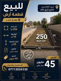 زين العابدين • ٢٥٠م • طابو صرف زراعي