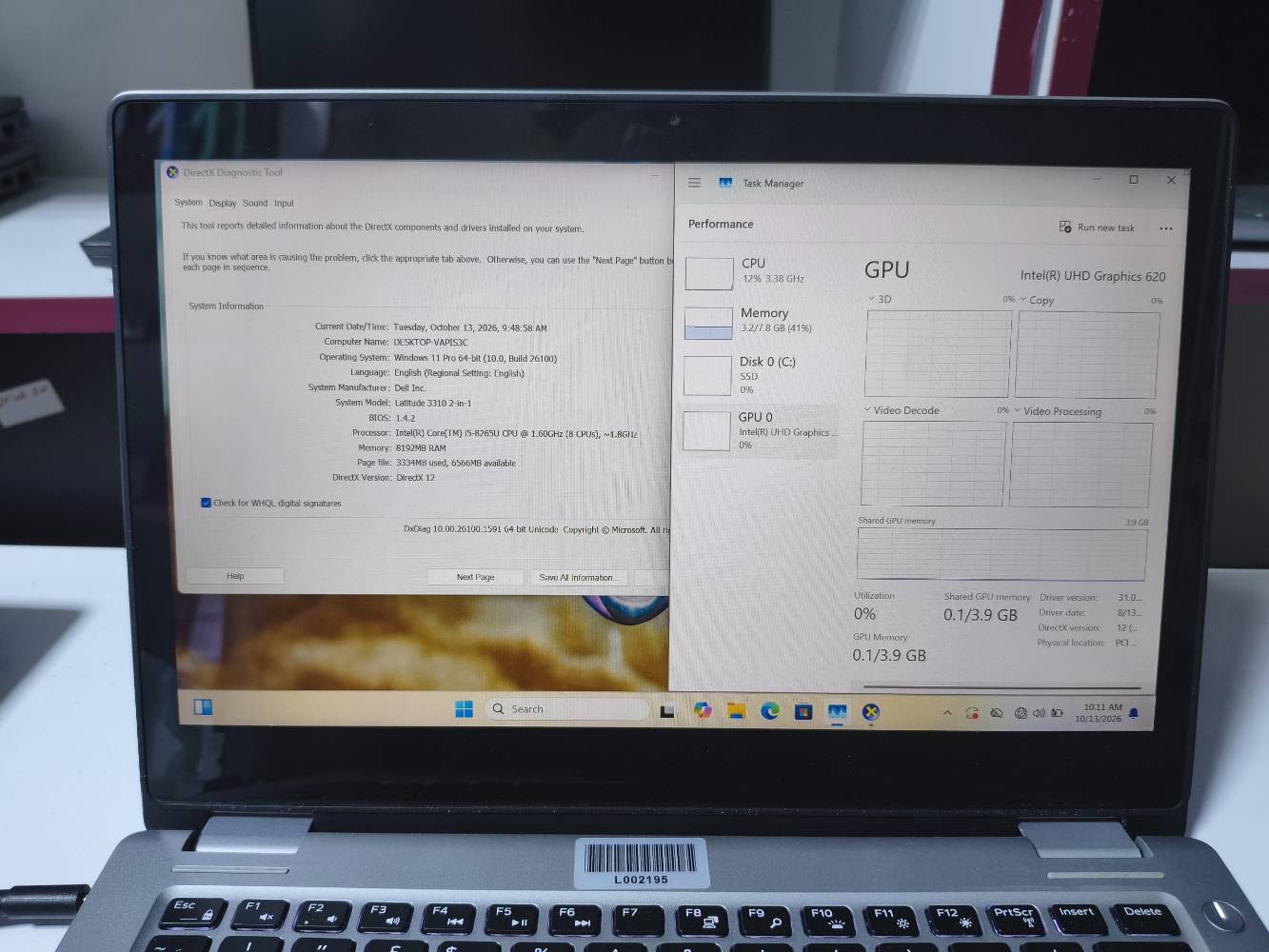 Dell Latitude ٣٣١٠ • Core i5U الجيل ٨ • ١٣.٣ لمسي قلاب
