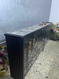 ميز مع 4بلانكات شغل يدوي يعني تفصال للبيع الطول (282سم) الارتفاع (متر)...