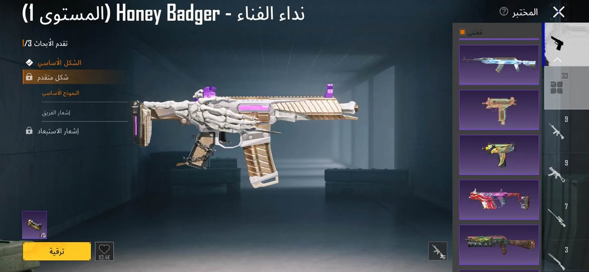 حساب ببجي • مستوى ٨٥ • ٣٣ سلاح