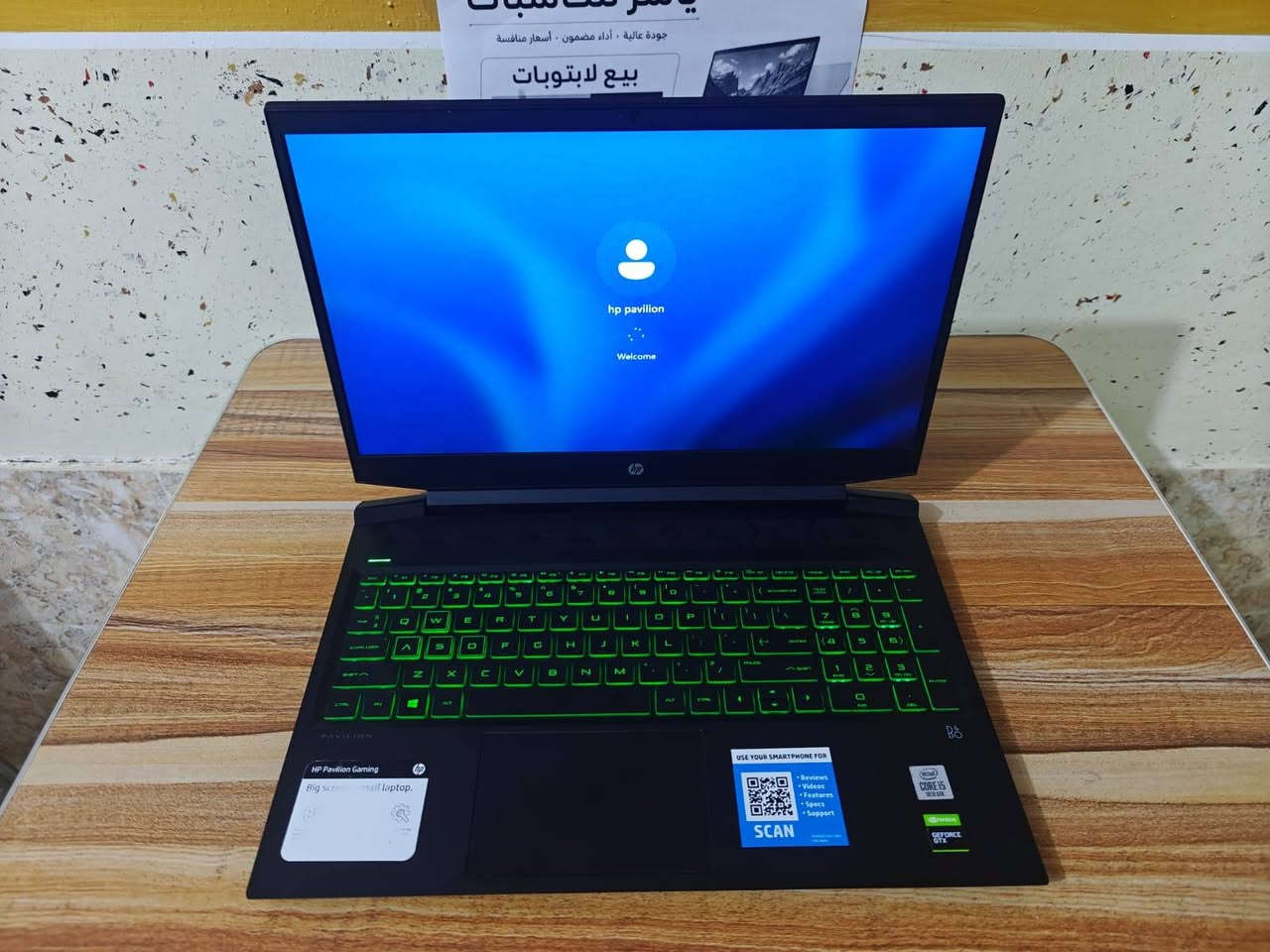 🔥 HP Gaming Pavilion | الجيل العاشر 

💰 السعر: 735 الف عراقي  
💻 لابتوب كيمينك مستخدم أوروبي نظيف

⚙️ المواصفات:
• المعالج: Intel Core i5-10300H
• الرام: RAM:16GB DDR4
• التخزين: SSD 256GB + HDD 1TB
• كرت الشاشة: NVIDIA GTX 1650 Ti 4GB
• الشاشة: 16 انج  تردد 60 HZ 

🎮 ينفع لـ:
الألعاب 🎮 | التصميم والمونتاج 🎬 | Photoshop | InDesign | AutoCAD | الدراسة والعمل

🎁 الملحقات: شاحن + حقيبة
🛡️ ضمان لمدة 7 أيام
🚗 يوجد توصيل لجميع المحافظات
📱 واتساب: ***********
☎️ اتصال: ***********

نص مكتوب في الصور:
- ياسر للحاسبات جودة عالية - أداء مضمون - أسعار منافسة بيع لابتوبات
- DirectX Diagnostic Tool
- System Display 1 Display 2 Sound Input
- This tool reports detailed information about the DirectX components and drivers installed on your system.
- If you know what area is causing the problem, click the appropriate tab above. Otherwise, you can use the "Next Page" button below to visit each page in sequence.
- System Information
- Current Date/Time: Sunday, September 20, 2026, 10:21:12 PM
- Computer Name: DESKTOP-G2S56KJ
- Operating System: Windows 11 Pro 64-bit (10.0, Build 26200)
- Language: English (Regional Setting: English)
- System Manufacturer: HP
- System Model: HP Pavilion Gaming Laptop 16-a0xxx
- BIOS: F.27
- Processor: Intel(R) Core(TM) i5-10300H CPU @ 2.50GHz (8 CPUs), ~2.5GHz
- Memory: 16384MB RAM
- Page file: 4512MB used, 14586MB available
- DirectX Version: DirectX 12
- Check for WHQL digital signatures
- DxDiag 10.00.26100.7920 64-bit Unicode Copyright © Microsoft. All rights reserved.
- Help
- Next Page
- Save All Information...
- Exit
- DirectX Diagnostic Tool System Display 1 Display 2 Sound Input Device Name: Intel(R) UHD Graphics Manufacturer: Intel Corporation Chip Type: Intel(R) UHD Graphics Family DAC Type: Internal Device Type: Full Display Device Approx. Total Memory: 8205 MB Display Memory: 128 MB Shared Memory: 8077 MB DirectX Features DirectDraw Acceleration: Enabled Direct3D Acceleration: Enabled AGP Texture Acceleration: Enabled DirectX 12 Ultimate: Disabled Drivers Main Driver: igdumdim64.dll,igd10iumd64.dll,igd10 Version: 31.0.101.2140 Date: 11/5/2025 03:00:00 WHQL Logo'd: n/a Direct3D DDI: 12 Feature Levels: 12_1,12_0,11_1,11_0,10_1,10_0,9_3 Driver Model: WDDM 3.1 Notes No problems found. Help Next Page Save All Information... Exit
- DirectX Diagnostic Tool System Display 1 Display 2 Sound Input Device Name: NVIDIA GeForce GTX 1650 Ti Manufacturer: NVIDIA Chip Type: NVIDIA GeForce GTX 1650 Ti DAC Type: Integrated RAMDAC Device Type: Full Display Device Approx. Total Memory: 12012 MB Display Memory: 3935 MB Shared Memory: 8077 MB DirectX Features DirectDraw Acceleration: Enabled Direct3D Acceleration: Enabled AGP Texture Acceleration: Enabled DirectX 12 Ultimate: Disabled Drivers Main Driver: nvldumdx.dll,nvldumdx.dll,nvldumdx.d Version: 32.0.16.1692 Date: 9/4/2026 03:00:00 WHQL Logo'd: n/a Direct3D DDI: 12 Feature Levels: 12_1,12_0,11_1,11_0,10_1,10_0,9_3 Driver Model: WDDM 3.2 Notes No problems found. Help Next Page Save All Information... Exit
