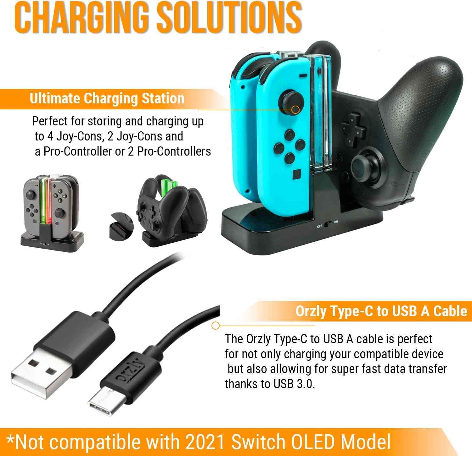 كت كامل ملحقات 
Nintendo switch ✅

Nintendo switch Iold✅
جنطه لون اسود 

كفر ظهر لون اسود ل Nintendo switch 

كفر ظهر لون اسود ل Nintendo switch Iold
 
كفر لل جوي كون لون اسود

كيبل شحن type -c

قلم ✏️ لمس 

سماعه 

قبضات لل جوي كون

شكل دركسون

شكل جوستك

ستان لل Nintendo 

شاحن جوستك و جوي كون

حافظه ل كادرج العاب Nintendo 

غطاء كير عدد 4 لون اسود

كل هذا سعره 45 الف دينار 

للتواصل والاستفسار ***********

توصيل كل العراق 5 الاف دينار

نص مكتوب في الصور:
- A LITTLE EXTRA Game Card Holder This card holder will increase your game carrying capacity in a lightweight and portable solution. Headphones With great sound clarity and a comfortable fit, immerse yourself fully with these headphones! Stylus Pen The Orzly Stylus pen is a twin tip pen suitable for writing on paper as well as on you Nintendo Switch. *Not compatible with 2021 Switch OLED Model
- COMFORT SOLUTIONS Comfort Case Shaped to fit comfortably your handand give you a better grip of your Nintendo Switch. The durable TPU material is shock absorbent giving you peace of mind 6mm 9mm 14mm Thumbgrips We have included three pairs of different sized thumb grips to make sure you have a better grip and complete control when you play. Also, they keep your thumbsticks protected and looking like new. *Not compatible with 2021 Switch OLED Model
- CHARGING SOLUTIONS Ultimate Charging Station Perfect for storing and charging up to 4 Joy-Cons, 2 Joy-Cons and a Pro-Controller or 2 Pro-Controllers Orzly Type-C to USB A Cable The Orzly Type-C to USB A cable is perfect for not only charging your compatible device but also allowing for super fast data transfer thanks to USB 3.0. *Not compatible with 2021 Switch OLED Model
- GAMEPLAY SOLUTIONS Switch PlayStand The stand supports multiple angles to suit your personal preference & comfort while playing 2 JoyCon Grips Turn your Joy-Cons into a fully functional Control Pad 2 Racing Wheels Get a truer driving experience when playing on your favourite Nintendo Switch racing games. *Not compatible with 2021 Switch OLED Model
- X2