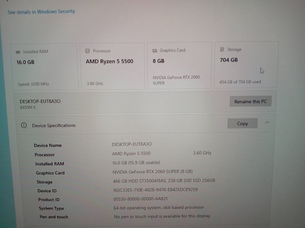 ​💻 مواصفات التجميعة
المعالج (CPU): AMD Ryzen 5 5500

​كرت الشاشة (GPU): Gigabyte GeForce RTX 2060 Super 8GB (نسخة 3 مراوح - 3 Fans)

​اللوحة الأم (Motherboard): Gigabyte B450M

​الذاكرة العشوائية (RAM): 16GB (2x8GB) RGB

​التخزين السريع (SSD): 256GB SATA

​التخزين الإضافي (HDD): 500GB

​مزود الطاقة (Power Supply): 700W

​الهدايا (Gift): ماوس احترافي من Razer

​💰 السعر الكلي: 740,000 دينار

📞 للتواصل والاستفسار: ***********
