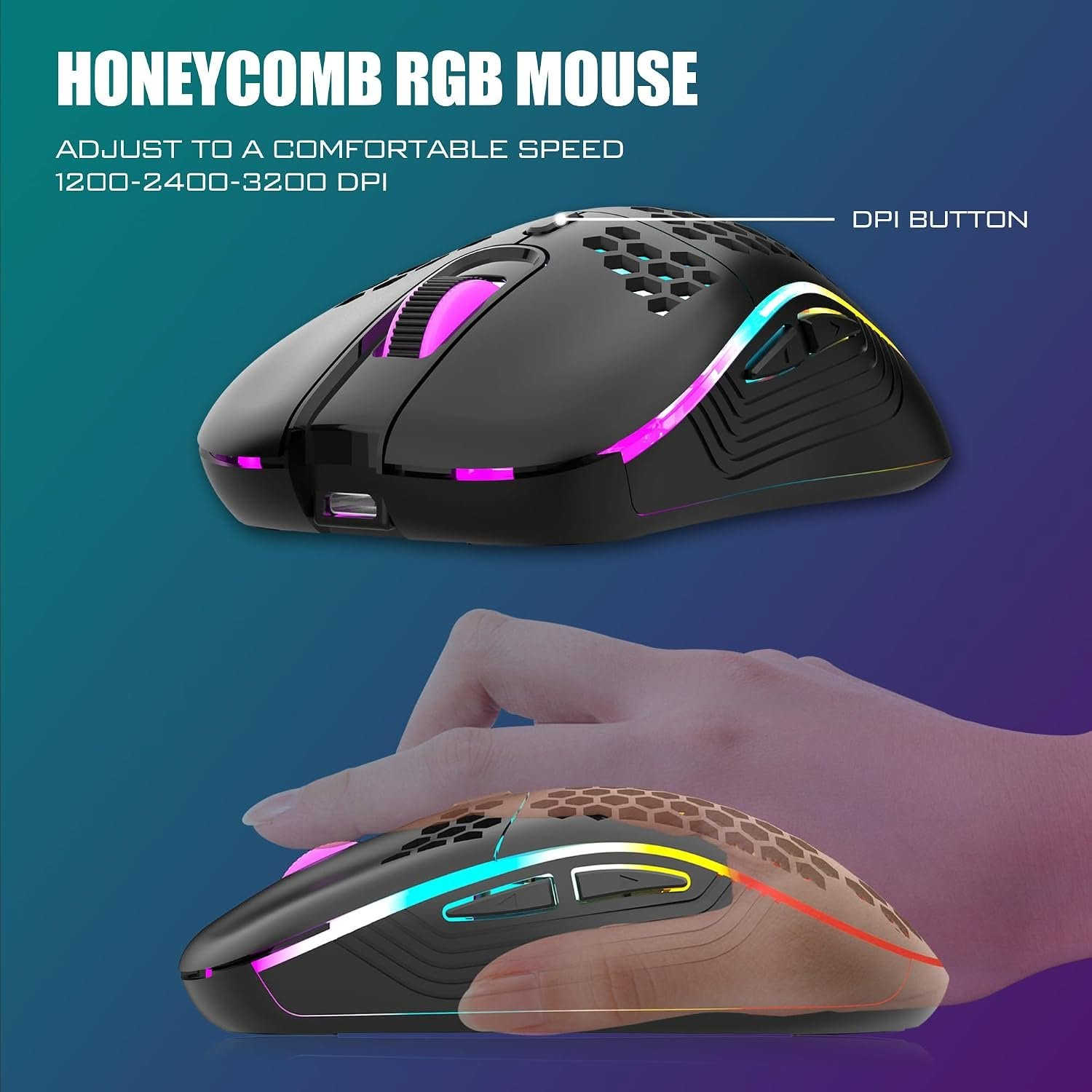 كيبورد وماوس • RGB • قابل للشحن USB-C