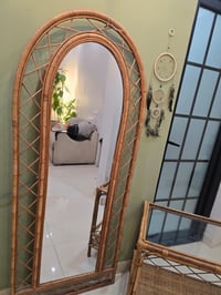 مرايه عموديه القياس الكبير مع عربه تقديم من خشب الخيزران الأصلي اريدهم...
