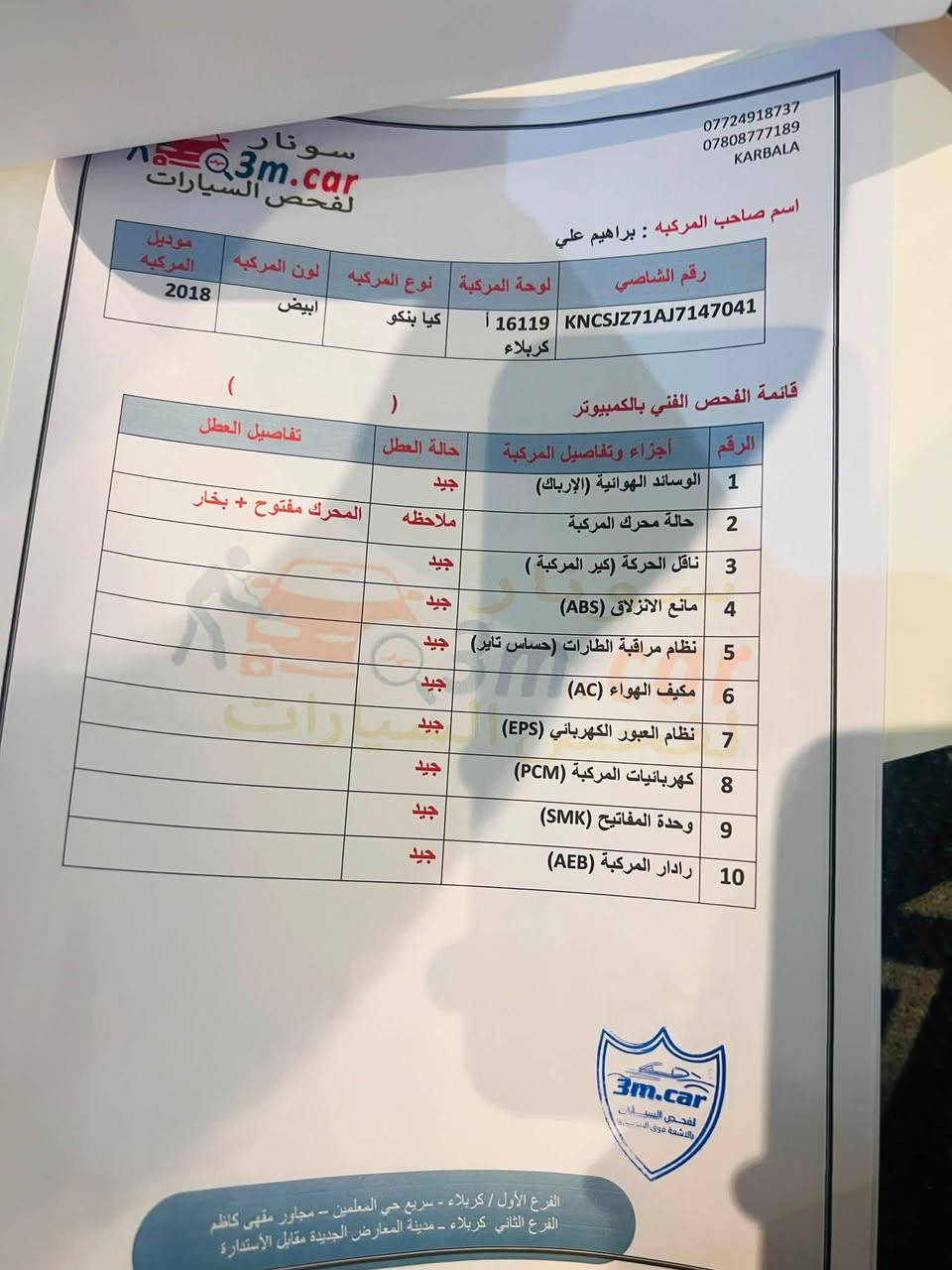 كية بنكو نثيه 2018كربلاء رقم كربلاء
السعر 115$

هاتف

‭***********‬
