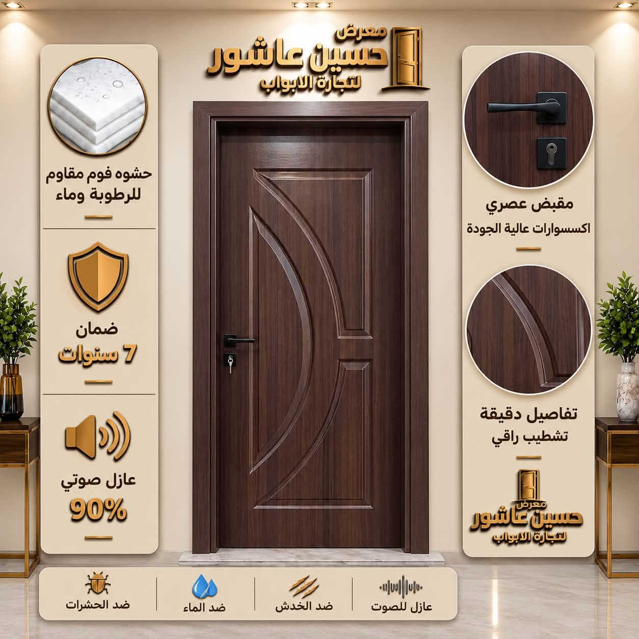 أبواب داخلية • ضمان ٧ سنوات • عازل صوتي