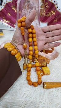 سبحتين • كهرب ألماني • ذهب مطعّم